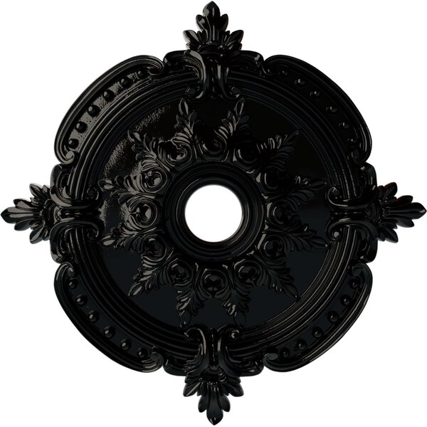 Ekena Millwork Benson Classic Medallion (Canopies up to 6 1/2"), 28 3/8"OD x 3 3/4"ID x 1 5/8"P, Black Pearl CM28BEBPS - main